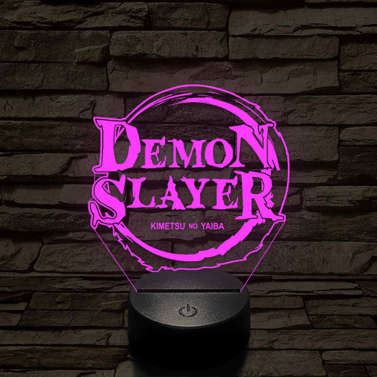 Demon Slayer logo 7 színű 3D led lámpa