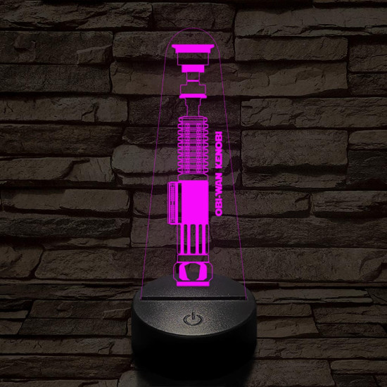 Obi-Wan Kenobi új fénykardja 7 színű 3D led lámpa
