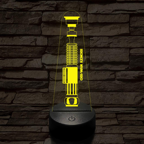 Obi-Wan Kenobi új fénykardja 7 színű 3D led lámpa