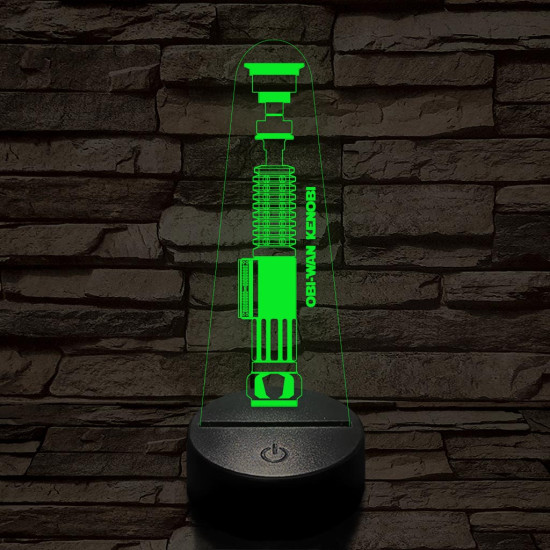 Obi-Wan Kenobi új fénykardja 7 színű 3D led lámpa