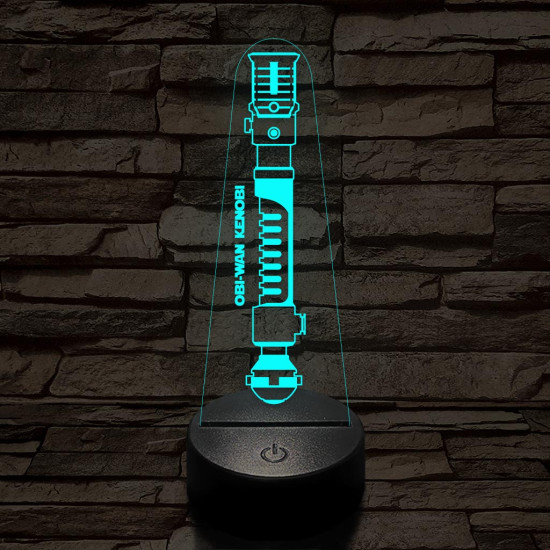 Obi-Wan Kenobi régi fénykardja 7 színű 3D led lámpa
