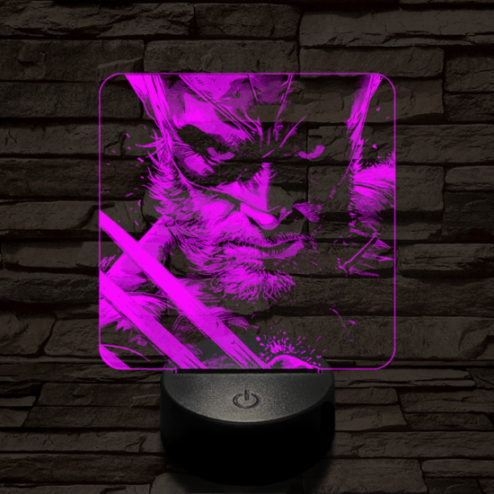Rozsomák 7 színű valósághű 3D led lámpa