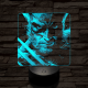 Rozsomák 7 színű valósághű 3D led lámpa