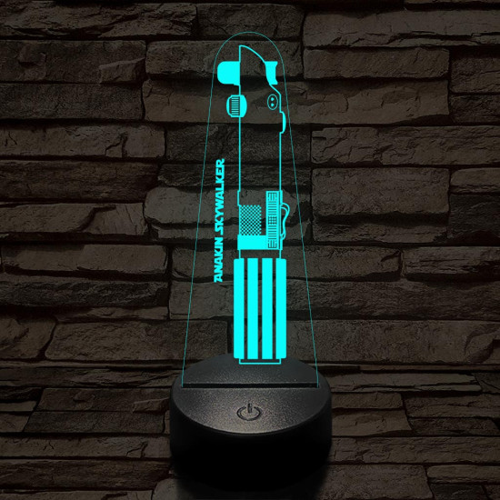 Anakin Skywalker fénykardja 7 színű 3D led lámpa