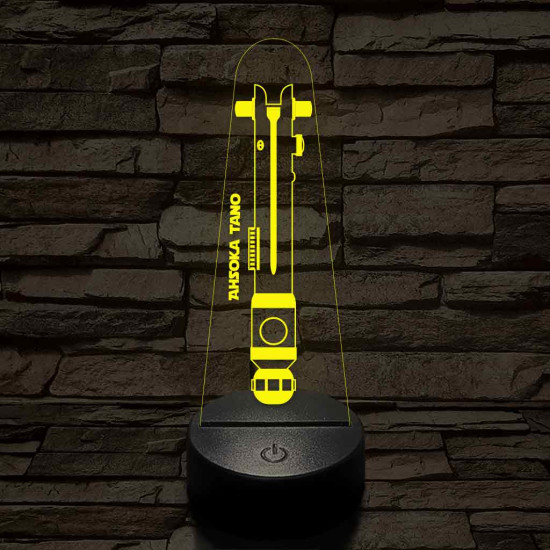 Ahsoka Tano fénykardja 7 színű 3D led lámpa
