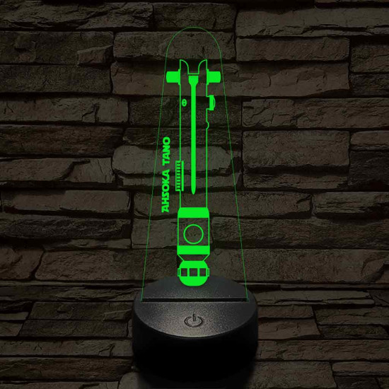 Ahsoka Tano fénykardja 7 színű 3D led lámpa