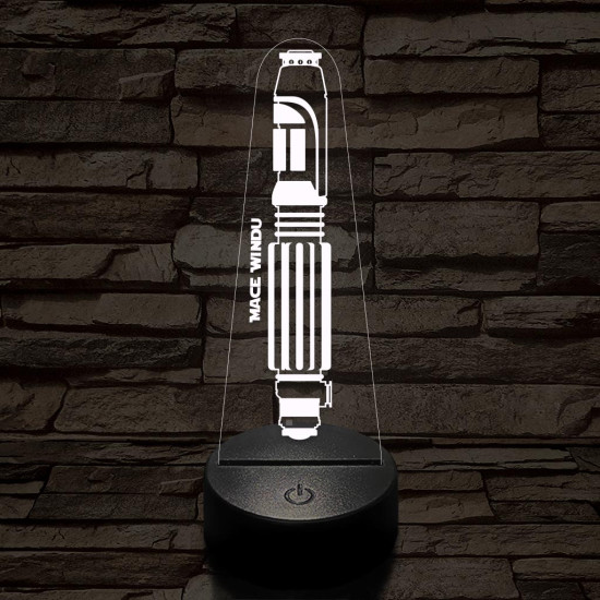 Mace Windu fénykardja 7 színű 3D led lámpa