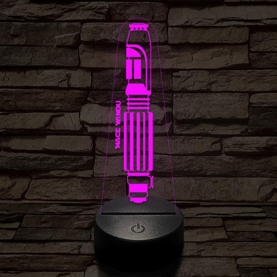Mace Windu fénykardja 7 színű 3D led lámpa