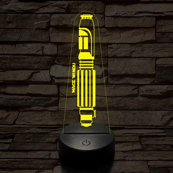 Mace Windu fénykardja 7 színű 3D led lámpa