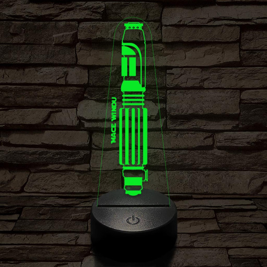 Mace Windu fénykardja 7 színű 3D led lámpa