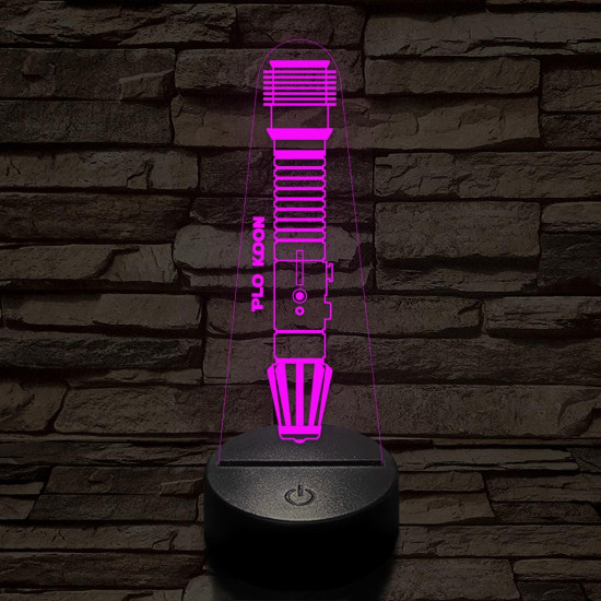 Plo Koon fénykardja 7 színű 3D led lámpa