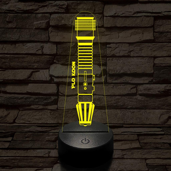 Plo Koon fénykardja 7 színű 3D led lámpa