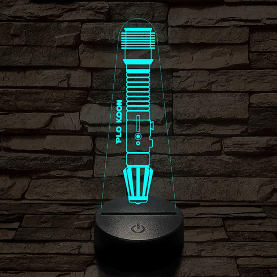 Plo Koon fénykardja 7 színű 3D led lámpa
