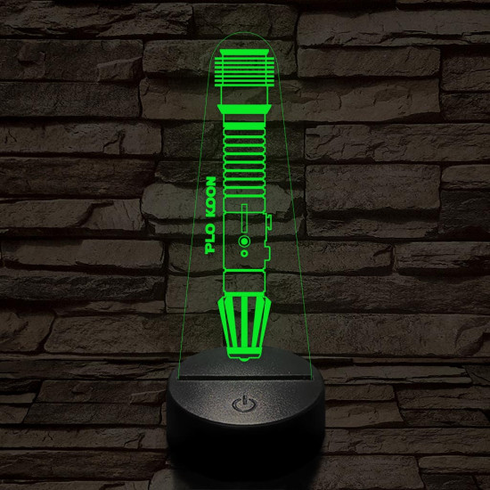 Plo Koon fénykardja 7 színű 3D led lámpa