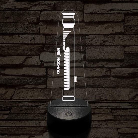 Qui-Gon Jinn fénykardja 7 színű 3D led lámpa