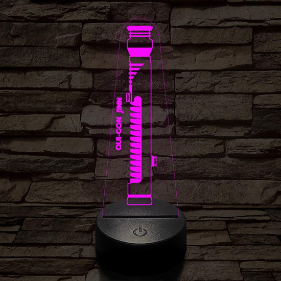Qui-Gon Jinn fénykardja 7 színű 3D led lámpa