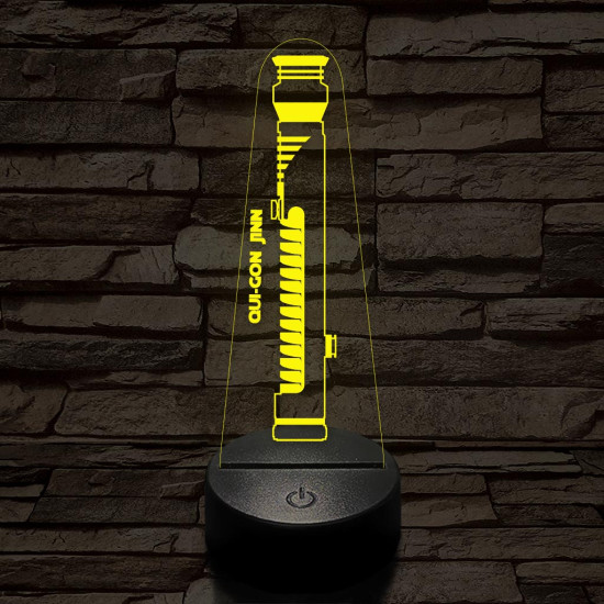 Qui-Gon Jinn fénykardja 7 színű 3D led lámpa