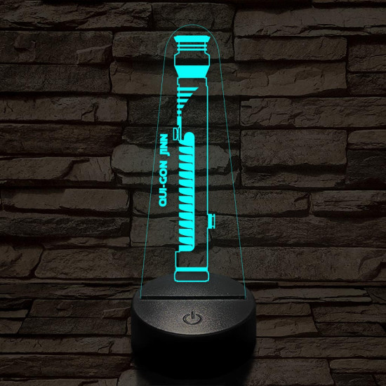Qui-Gon Jinn fénykardja 7 színű 3D led lámpa