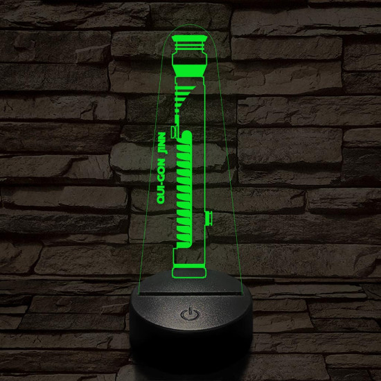 Qui-Gon Jinn fénykardja 7 színű 3D led lámpa