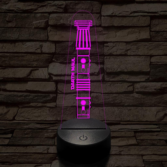 Darth Maul fénykardja 7 színű 3D led lámpa