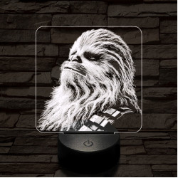 Büszke vuki 7 színű valósághű 3D led lámpa