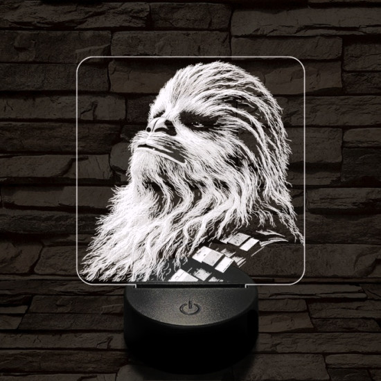 Büszke vuki 7 színű valósághű 3D led lámpa