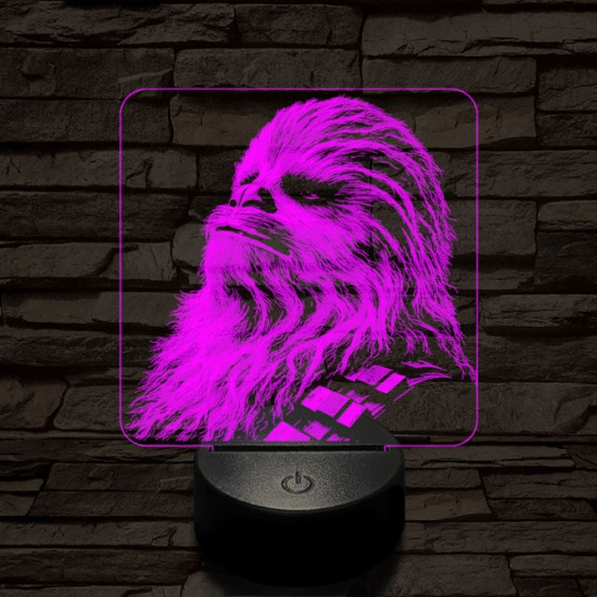 Büszke vuki 7 színű valósághű 3D led lámpa