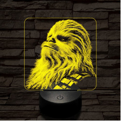 Büszke vuki 7 színű valósághű 3D led lámpa