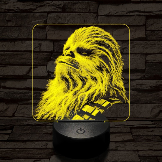 Büszke vuki 7 színű valósághű 3D led lámpa