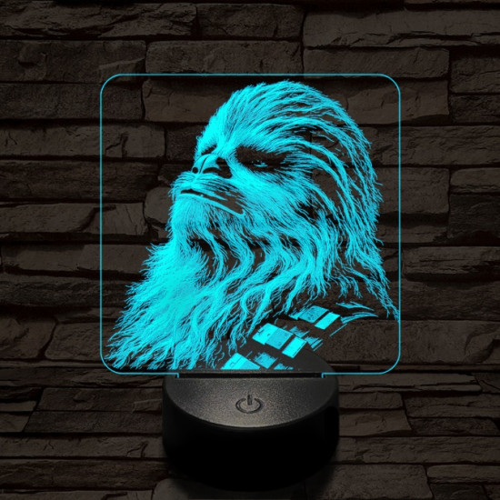 Büszke vuki 7 színű valósághű 3D led lámpa