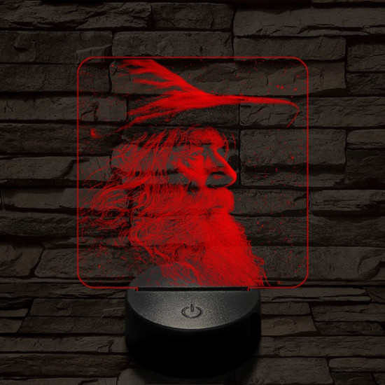 Gandalf 7 színű valósághű 3D led lámpa