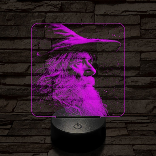 Gandalf 7 színű valósághű 3D led lámpa