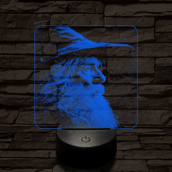 Gandalf 7 színű valósághű 3D led lámpa