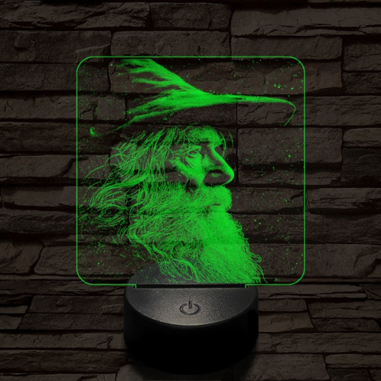 Gandalf 7 színű valósághű 3D led lámpa