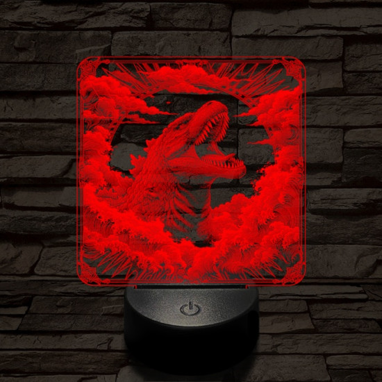 Godzilla diadal 7 színű valósághű 3D led lámpa