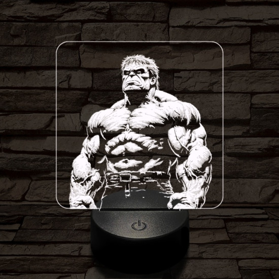 Hulk dühös 7 színű valósághű 3D led lámpa