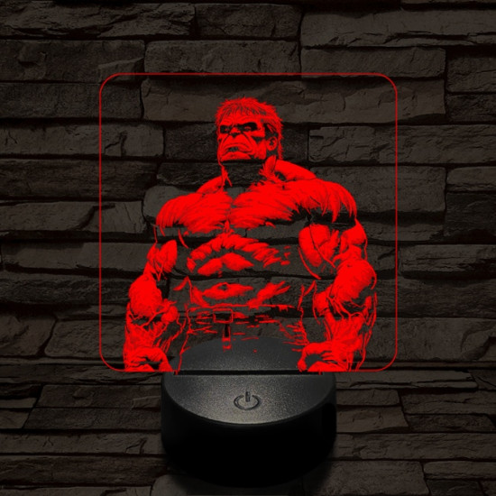 Hulk dühös 7 színű valósághű 3D led lámpa