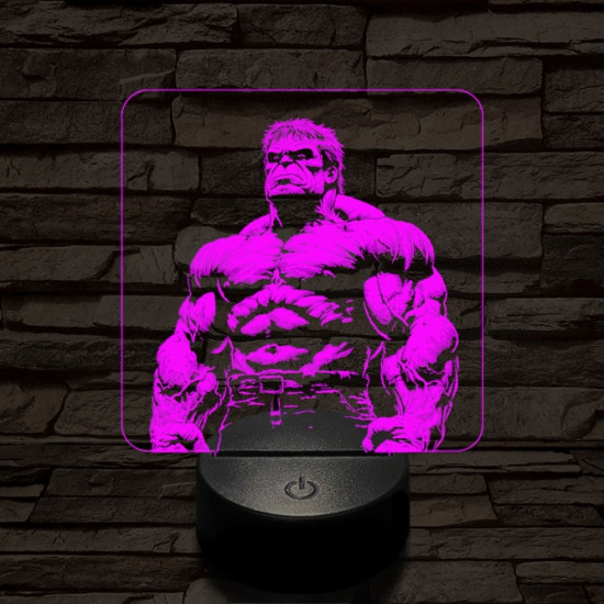 Hulk dühös 7 színű valósághű 3D led lámpa