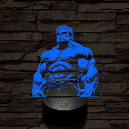 Hulk dühös 7 színű valósághű 3D led lámpa