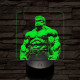Hulk dühös 7 színű valósághű 3D led lámpa