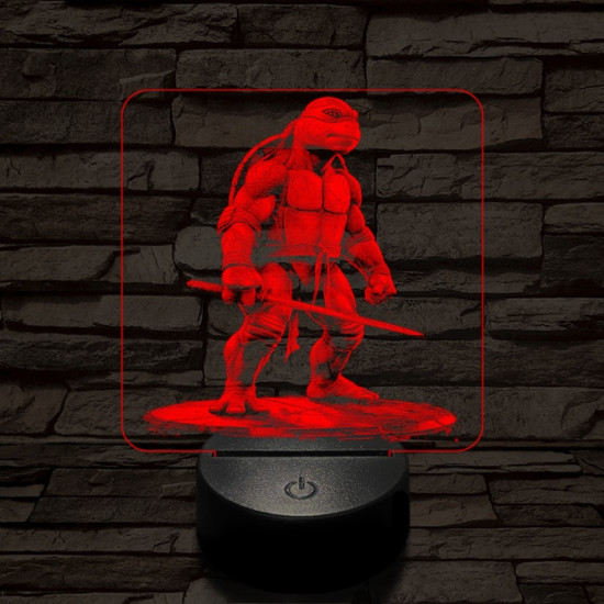 Leonárdó a tini ninja 7 színű valósághű 3D led lámpa