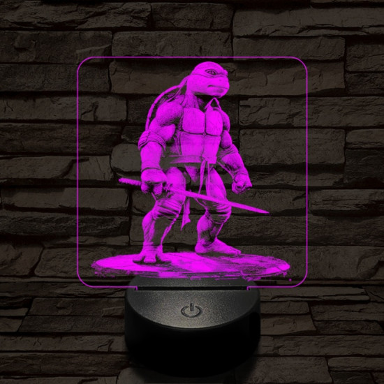 Leonárdó a tini ninja 7 színű valósághű 3D led lámpa