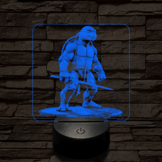 Leonárdó a tini ninja 7 színű valósághű 3D led lámpa
