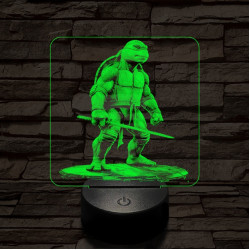 Leonárdó a tini ninja 7 színű valósághű 3D led lámpa