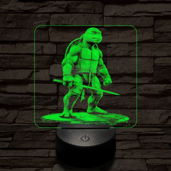 Leonárdó a tini ninja 7 színű valósághű 3D led lámpa