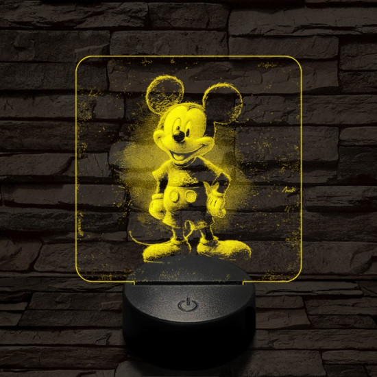 Mickey Egér vidám 7 színű valósághű 3D led lámpa