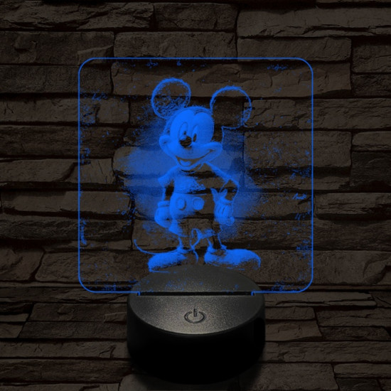 Mickey Egér vidám 7 színű valósághű 3D led lámpa