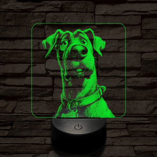 Mr Schooby Doo 7 színű valósághű 3D led lámpa