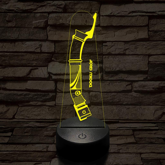 Dooku gróf fénykardja 7 színű 3D led lámpa