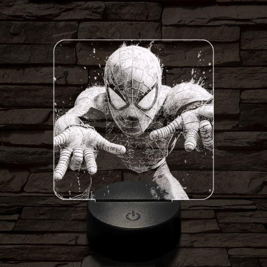Pókember hálót vet 7 színű valósághű 3D led lámpa
